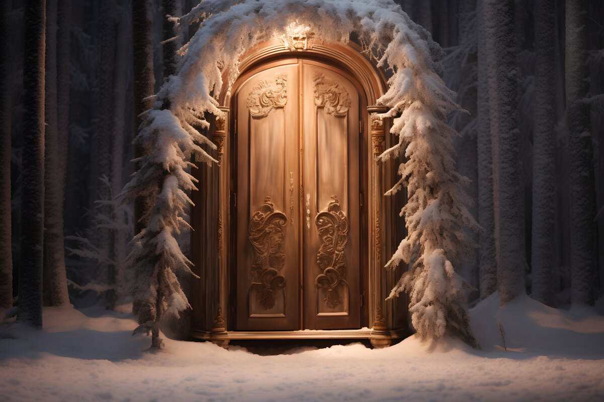 A Narnia-inspired door to an enchanted world.