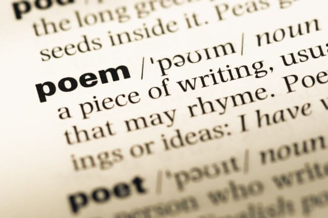 The dictionary definition of a poem.